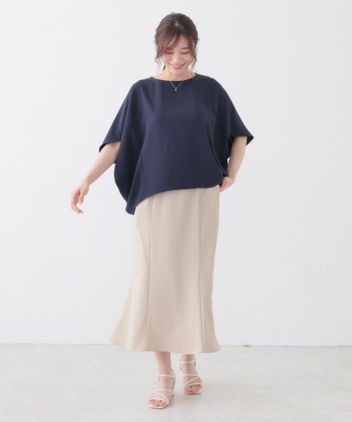 GLACIER lusso(グラシアルッソ)の「【美冷・接触冷感】ポンチョ風ブラウス(シャツ/ブラウス・レディース・ブラウン/ブルーグリーン/ネイビー/ベージュ・S/L/LL/M)」の9枚目の写真