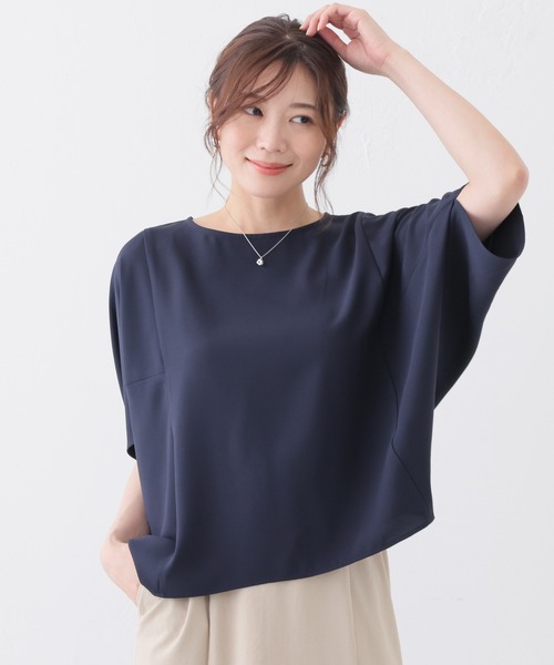 GLACIER lusso(グラシアルッソ)の「【美冷・接触冷感】ポンチョ風ブラウス(シャツ/ブラウス・レディース・ブラウン/ブルーグリーン/ネイビー/ベージュ・S/L/LL/M)」の10枚目の写真