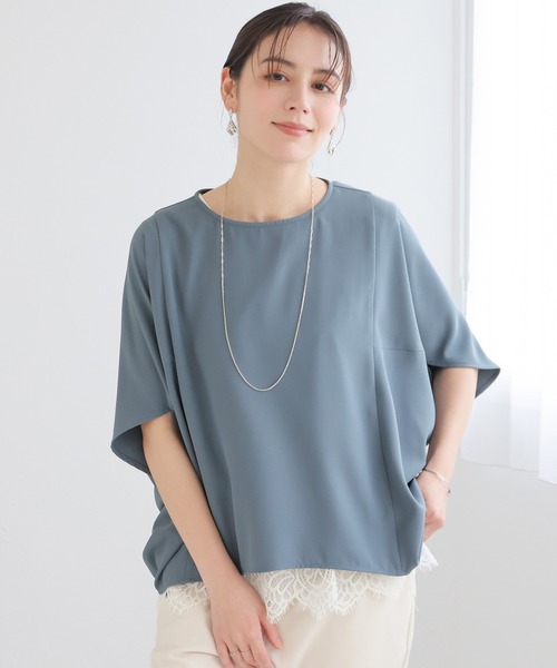 GLACIER lusso(グラシアルッソ)の「【美冷・接触冷感】ポンチョ風ブラウス(シャツ/ブラウス・レディース・ブラウン/ブルーグリーン/ネイビー/ベージュ・S/L/LL/M)」の17枚目の写真