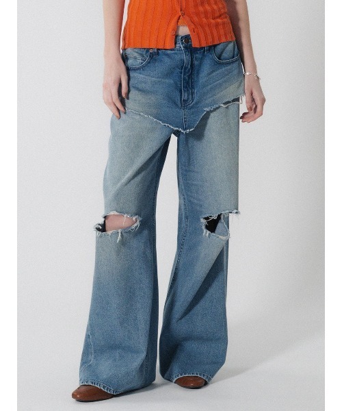 ELCHELE(エルチェレ)の「LAYERED E05 DENIM(デニムパンツ・レディース・ブルー・26inch/25inch/24inch)」の2枚目の写真