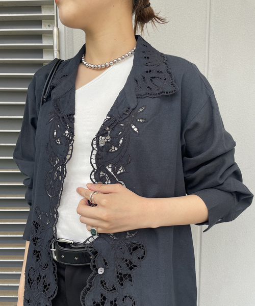 journal standard L'essage(ジャーナルスタンダードレサージュ)の「《追加》刺繍レースシャツ(シャツ/ブラウス・レディース・ホワイト/ブラック・FREE)」の17枚目の写真