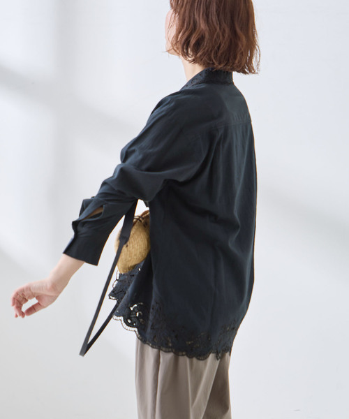 journal standard L'essage(ジャーナルスタンダードレサージュ)の「《追加》刺繍レースシャツ(シャツ/ブラウス・レディース・ホワイト/ブラック・FREE)」の19枚目の写真