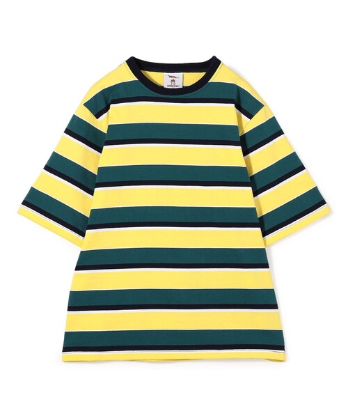 Barbarian（バーバリアン）の「【別注】BARBARIAN ライロウェイトコットンボーダー ハーフスリーブ クルーネックカットソー（Tシャツ/カットソー・メンズ・イエロー系その他2/グリーン系その他/ブルー系その他/ホワイト系その他・S/M/L）」の4枚目の写真