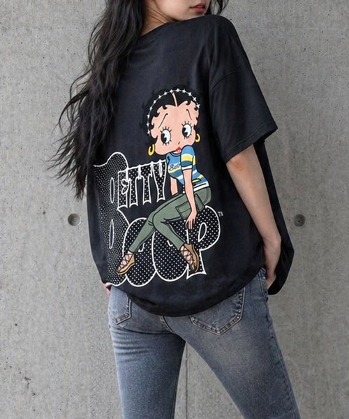 GLAMOROUS JANE(グラマラスジェーン)の「BETTY BOOPドット柄バックプリントTシャツ(Tシャツ/カットソー・レディース・ブラック/オフホワイト/チャコールグレー・FREE)」の14枚目の写真