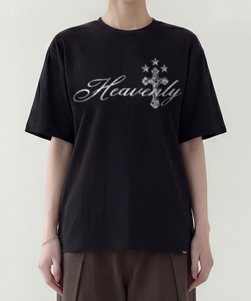 SAINTPAIN（セイントペイン）の「【UNISEX】SAINTPAIN／HEAVENLYクロスT（Tシャツ/カットソー・レディース・ブラック/ホワイト・MEDIUM）」の3枚目の写真