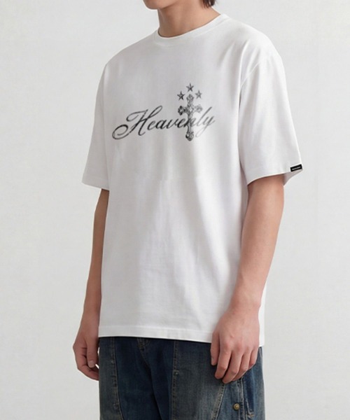 SAINTPAIN（セイントペイン）の「【UNISEX】SAINTPAIN／HEAVENLYクロスT（Tシャツ/カットソー・レディース・ブラック/ホワイト・MEDIUM）」の7枚目の写真