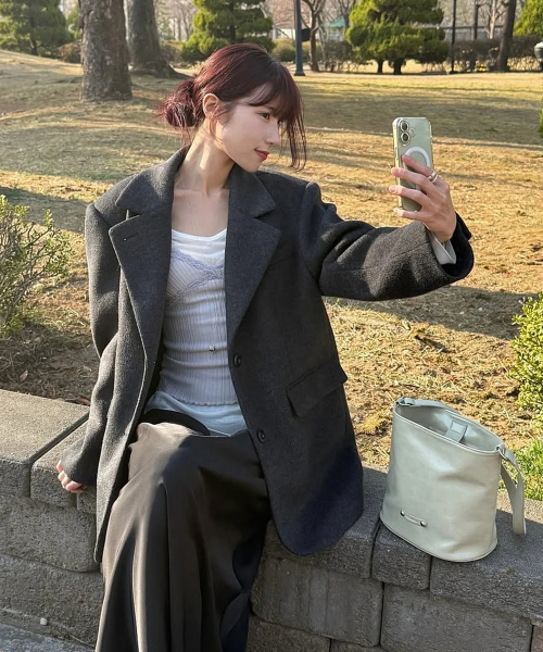 RAIMENT(レイメント)の「Stud Band Basket Bag_Light Khaki(ショルダーバッグ・レディース・その他・FREE)」の6枚目の写真
