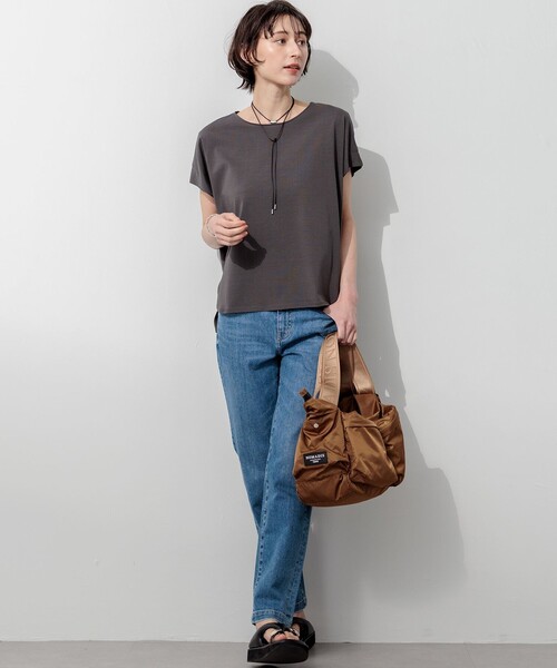 23区(ニジュウサンク)の「ツイストコットンプレーティング フレンチスリーブ カットソー(Tシャツ/カットソー・レディース・グレー系/ローズ系/ブラック系/ダルブルー系/ホワイト系・38)」の20枚目の写真