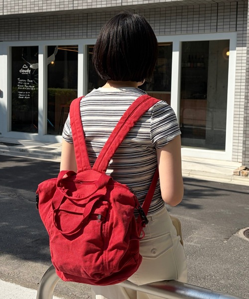 UNDERSTATEMENTs(アンダーステイトメント)の「【ユニセックス】2WAYヴィンテージライクバックパック/リュック/通勤通学(ショルダーバッグ・メンズ・ワイン/グリーン/ブラック・FREE)」の2枚目の写真