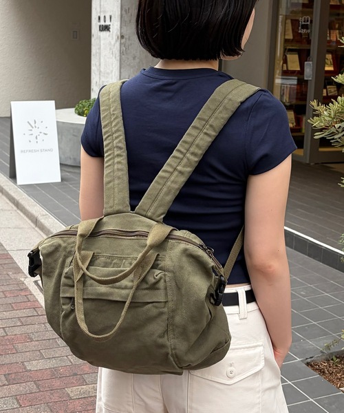 UNDERSTATEMENTs(アンダーステイトメント)の「【ユニセックス】2WAYヴィンテージライクバックパック/リュック/通勤通学(ショルダーバッグ・メンズ・ワイン/グリーン/ブラック・FREE)」の1枚目の写真