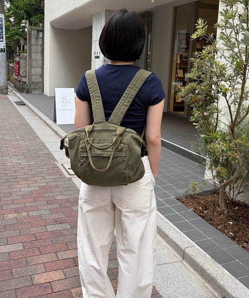 UNDERSTATEMENTs(アンダーステイトメント)の「【ユニセックス】2WAYヴィンテージライクバックパック/リュック/通勤通学(ショルダーバッグ・メンズ・ワイン/グリーン/ブラック・FREE)」の18枚目の写真