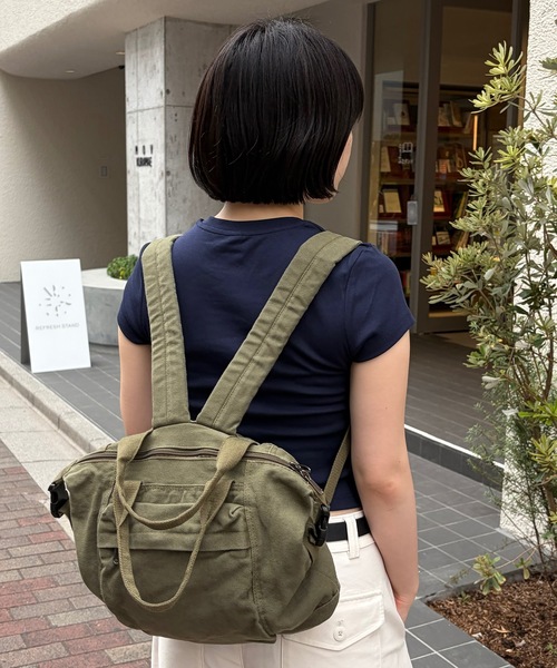 UNDERSTATEMENTs(アンダーステイトメント)の「【ユニセックス】2WAYヴィンテージライクバックパック/リュック/通勤通学(ショルダーバッグ・メンズ・ワイン/グリーン/ブラック・FREE)」の15枚目の写真