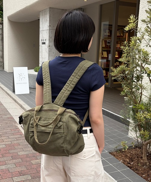 UNDERSTATEMENTs(アンダーステイトメント)の「【ユニセックス】2WAYヴィンテージライクバックパック/リュック/通勤通学(ショルダーバッグ・メンズ・ワイン/グリーン/ブラック・FREE)」の14枚目の写真