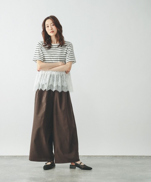 GLOBAL WORK（グローバルワーク）の「Airy Breezeワイドパンツ/636590（その他パンツ・レディース・ダークグレー/グレイッシュベージュ/ブラウン系その他6・LARGE/MEDIUM）」の5枚目の写真