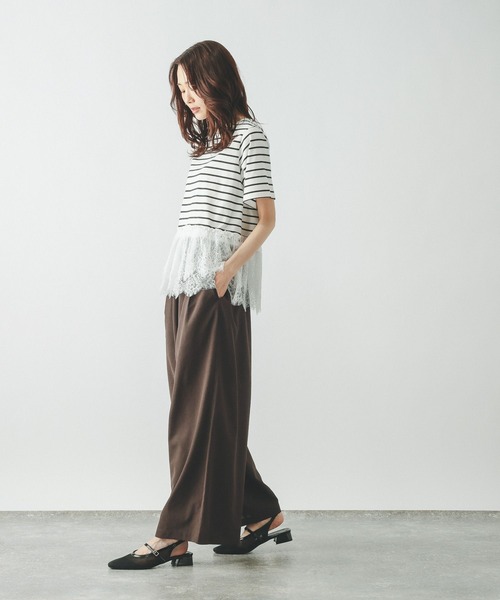 GLOBAL WORK（グローバルワーク）の「Airy Breezeワイドパンツ/636590（その他パンツ・レディース・ダークグレー/グレイッシュベージュ/ブラウン系その他6・LARGE/MEDIUM）」の6枚目の写真