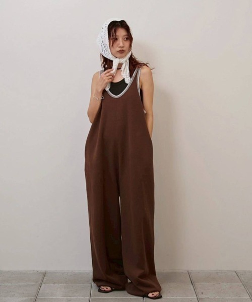 TODAYFUL(トゥデイフル)の「Cotton Bi-color Combinaison(サロペット/オーバーオール・レディース・ブラウン/アイボリー/インディゴブルー・38inch/36inch)」の8枚目の写真