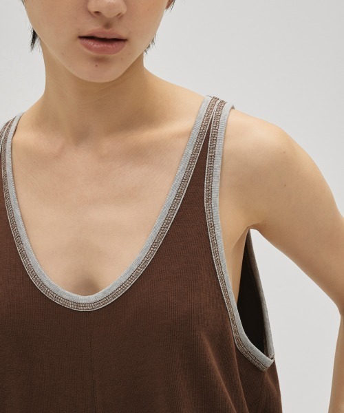 TODAYFUL(トゥデイフル)の「Cotton Bi-color Combinaison(サロペット/オーバーオール・レディース・ブラウン/アイボリー/インディゴブルー・38inch/36inch)」の12枚目の写真