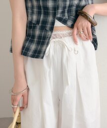 mystic | 【レイヤード風デザイン/3サイズ展開】ウエストレースイージーパンツ(その他パンツ)