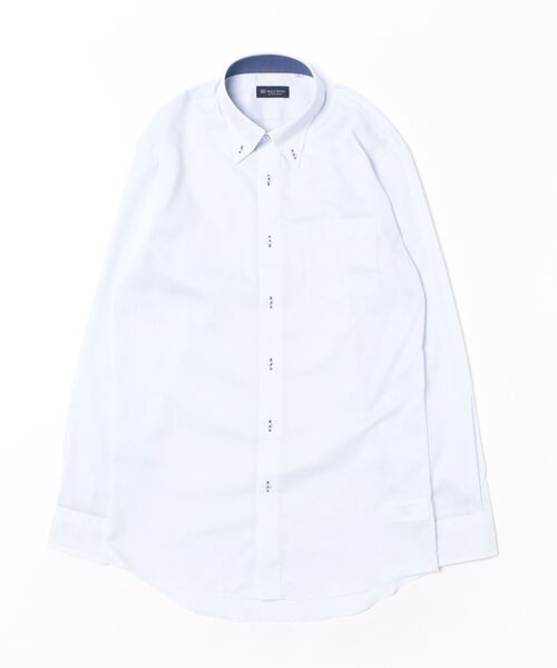 TOKYO SHIRTS(トウキョウシャツ)の「【吸水速乾】 形態安定ノンアイロン ボタンダウン 長袖ビジネスワイシャツ(大きいサイズ・長いサイズ)(ビジネスシャツ・メンズ・サックスブルー・首回り47cm-裄丈90cm/首回り47cm-裄丈86cm/首回り39cm-裄丈88cm/首回り41cm-裄丈90cm/首回り45cm-裄丈86cm/首回り42cm-裄丈90cm/首回り43cm-裄丈90cm/首回り45cm-裄丈82cm/首回り45cm-裄丈90cm)」の6枚目の写真