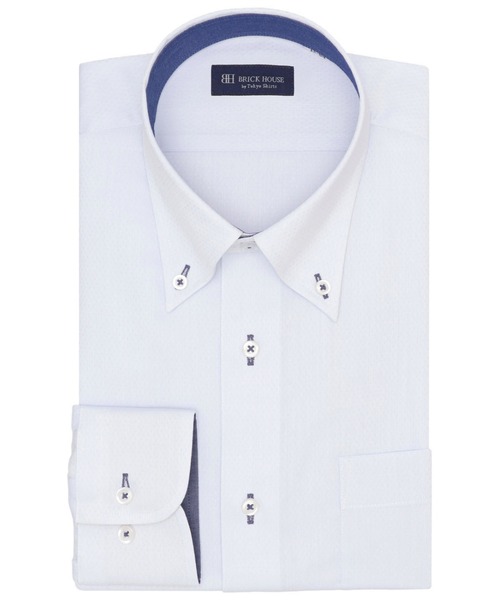 TOKYO SHIRTS(トウキョウシャツ)の「【吸水速乾】 形態安定ノンアイロン ボタンダウン 長袖ビジネスワイシャツ(大きいサイズ・長いサイズ)(ビジネスシャツ・メンズ・サックスブルー・首回り47cm-裄丈90cm/首回り47cm-裄丈86cm/首回り39cm-裄丈88cm/首回り41cm-裄丈90cm/首回り45cm-裄丈86cm/首回り42cm-裄丈90cm/首回り43cm-裄丈90cm/首回り45cm-裄丈82cm/首回り45cm-裄丈90cm)」の1枚目の写真