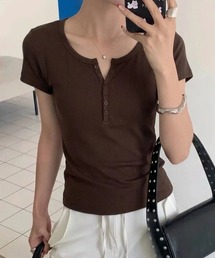 ヘンリーネック半袖Tシャツ