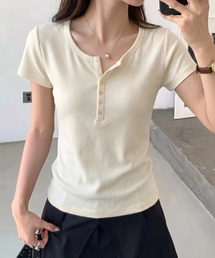ヘンリーネック半袖Tシャツ