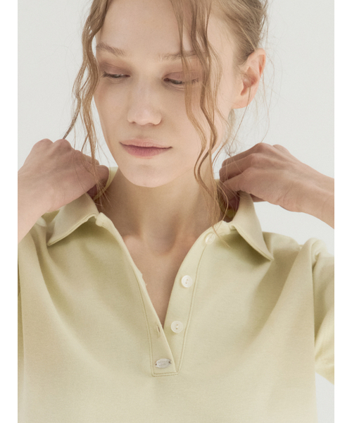 Sorry,Too Much Love(ソーリートゥーマッチラブ)の「Clean Mood Pique Polo Top_Yellow(ポロシャツ・レディース・その他・FREE)」の3枚目の写真
