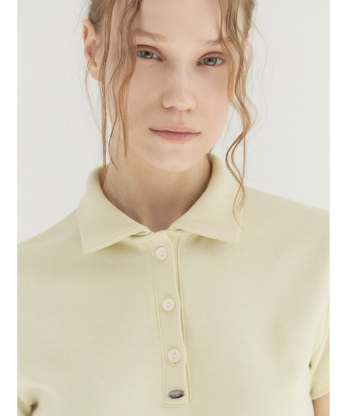 Sorry,Too Much Love(ソーリートゥーマッチラブ)の「Clean Mood Pique Polo Top_Yellow(ポロシャツ・レディース・その他・FREE)」の5枚目の写真