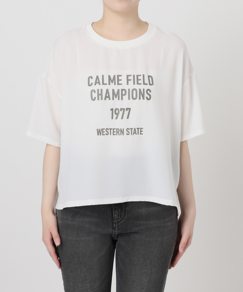 JOURNAL STANDARD relume(ジャーナルスタンダード レリューム)の「《追加2》2WAYジョーゼットロゴTEE(Tシャツ/カットソー・レディース・スミクロ/ホワイト系その他/ブラウン/ダークブルー・FREE)」の7枚目の写真