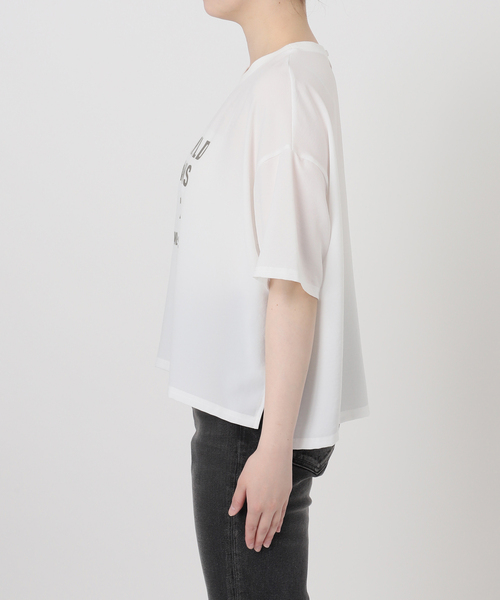 JOURNAL STANDARD relume(ジャーナルスタンダード レリューム)の「《追加2》2WAYジョーゼットロゴTEE(Tシャツ/カットソー・レディース・スミクロ/ホワイト系その他/ブラウン/ダークブルー・FREE)」の8枚目の写真