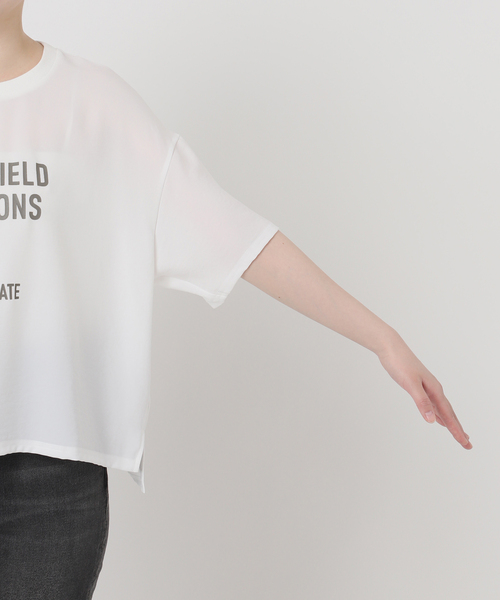 JOURNAL STANDARD relume(ジャーナルスタンダード レリューム)の「《追加2》2WAYジョーゼットロゴTEE(Tシャツ/カットソー・レディース・スミクロ/ホワイト系その他/ブラウン/ダークブルー・FREE)」の11枚目の写真