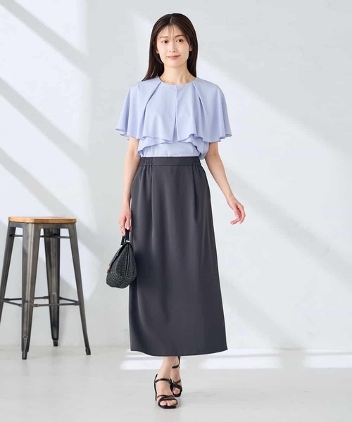 a.v.v(アーヴェヴェ)の「【接触冷感/UVカット】ケープトップス(Tシャツ/カットソー・レディース・ダークインディゴブルー/アイボリー/ブラック・36/38/40)」の15枚目の写真