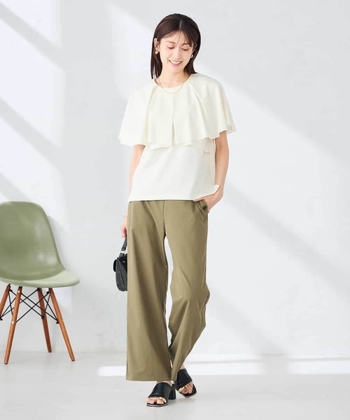 a.v.v(アーヴェヴェ)の「【接触冷感/UVカット】ケープトップス(Tシャツ/カットソー・レディース・ダークインディゴブルー/アイボリー/ブラック・36/38/40)」の20枚目の写真