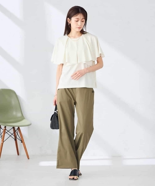 a.v.v(アーヴェヴェ)の「【接触冷感/UVカット】ケープトップス(Tシャツ/カットソー・レディース・ダークインディゴブルー/アイボリー/ブラック・36/38/40)」の21枚目の写真