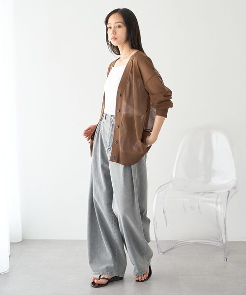 earth music&ecology（アースミュージックアンドエコロジー）の「カップ付レースキャミソール（キャミソール・レディース・オフホワイト/ブラウン/ブラック・FREE）」の14枚目の写真