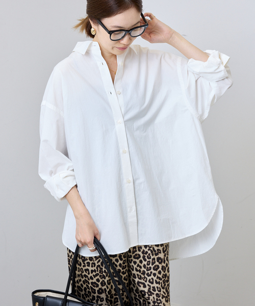 SLOBE IENA(スローブイエナ)の「コットンビックレギュラーシャツ(シャツ/ブラウス・レディース・ホワイト/サックスブルー/イエロー・FREE)」の9枚目の写真