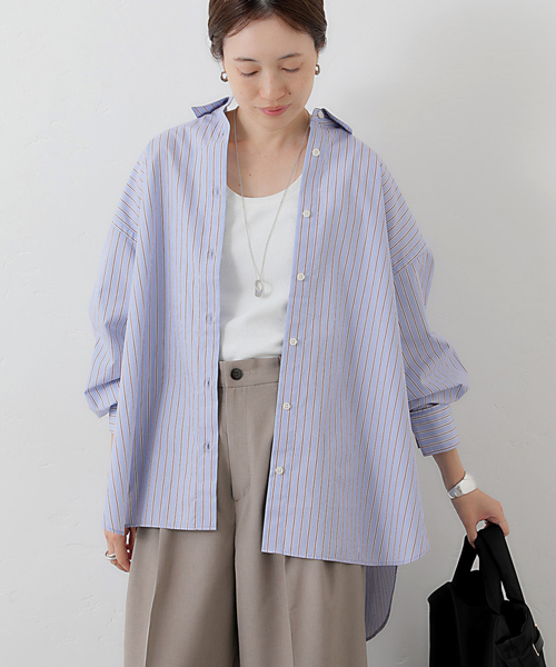 SLOBE IENA(スローブイエナ)の「コットンビックレギュラーシャツ(シャツ/ブラウス・レディース・ホワイト/サックスブルー/イエロー・FREE)」の16枚目の写真