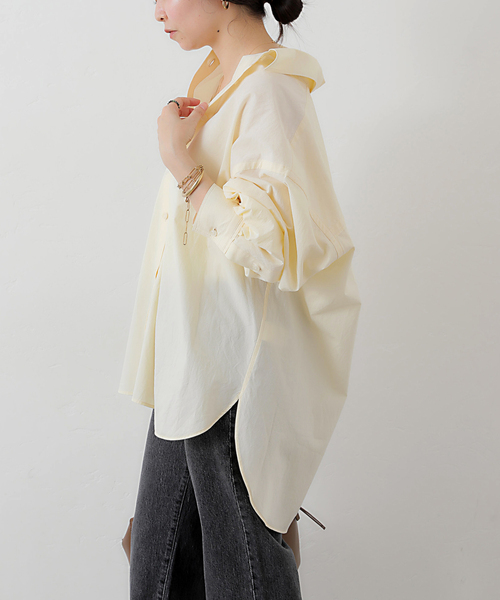 SLOBE IENA(スローブイエナ)の「コットンビックレギュラーシャツ(シャツ/ブラウス・レディース・ホワイト/サックスブルー/イエロー・FREE)」の17枚目の写真
