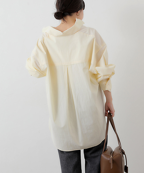 SLOBE IENA(スローブイエナ)の「コットンビックレギュラーシャツ(シャツ/ブラウス・レディース・ホワイト/サックスブルー/イエロー・FREE)」の18枚目の写真