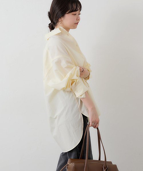 SLOBE IENA(スローブイエナ)の「コットンビックレギュラーシャツ(シャツ/ブラウス・レディース・ホワイト/サックスブルー/イエロー・FREE)」の19枚目の写真