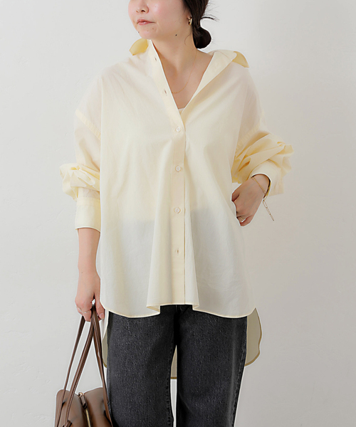 SLOBE IENA(スローブイエナ)の「コットンビックレギュラーシャツ(シャツ/ブラウス・レディース・ホワイト/サックスブルー/イエロー・FREE)」の20枚目の写真