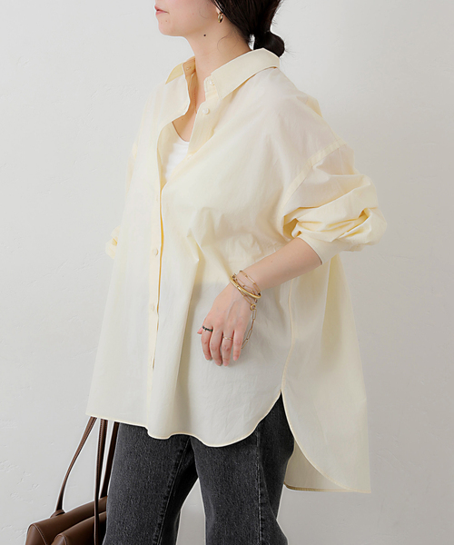 SLOBE IENA(スローブイエナ)の「コットンビックレギュラーシャツ(シャツ/ブラウス・レディース・ホワイト/サックスブルー/イエロー・FREE)」の22枚目の写真