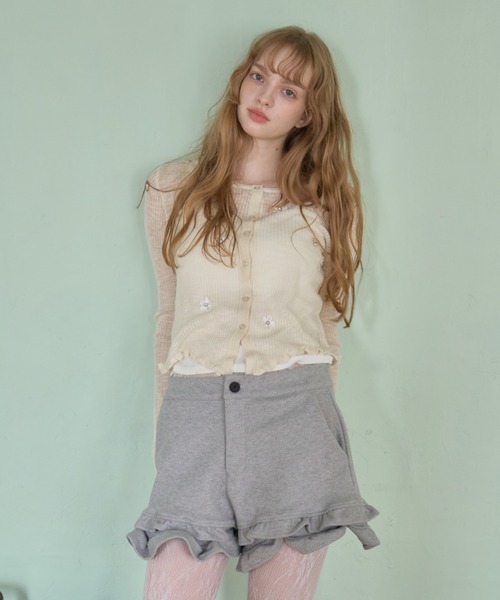 Birthday room(バースデイルーム)の「花モチーフシアーCD/Sheer Cardigan with Floral Motif(カーディガン/ボレロ・レディース・ピンク/オフホワイト/グレー・FREE)」の14枚目の写真