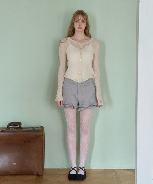 Birthday room(バースデイルーム)の「花モチーフシアーCD/Sheer Cardigan with Floral Motif(カーディガン/ボレロ・レディース・ピンク/オフホワイト/グレー・FREE)」の16枚目の写真