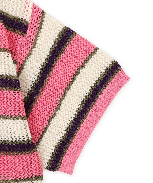 atmos pink(アトモスピンク)の「atmos pink Border Mesh Knit Tops / アトモス ピンク ボーダー メッシュ ニット トップ(ニット/セーター・レディース・ピンク/ブルー・FREE)」の4枚目の写真