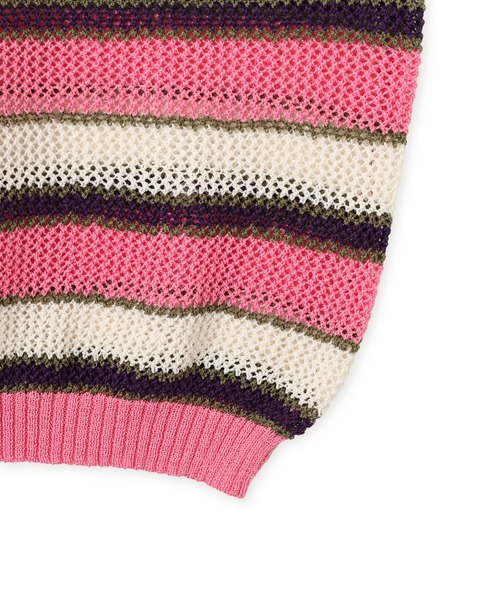 atmos pink(アトモスピンク)の「atmos pink Border Mesh Knit Tops / アトモス ピンク ボーダー メッシュ ニット トップ(ニット/セーター・レディース・ピンク/ブルー・FREE)」の5枚目の写真