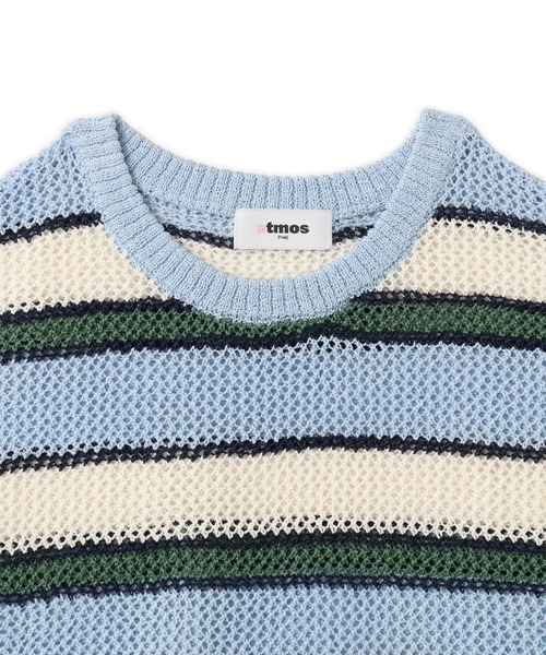 atmos pink(アトモスピンク)の「atmos pink Border Mesh Knit Tops / アトモス ピンク ボーダー メッシュ ニット トップ(ニット/セーター・レディース・ピンク/ブルー・FREE)」の7枚目の写真