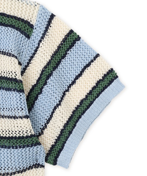 atmos pink(アトモスピンク)の「atmos pink Border Mesh Knit Tops / アトモス ピンク ボーダー メッシュ ニット トップ(ニット/セーター・レディース・ピンク/ブルー・FREE)」の8枚目の写真