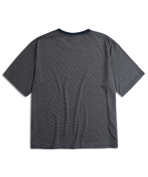 MUDSALT（マッドソルト）の「クロップアーカイブストライプ半袖Tシャツネイビー（Tシャツ/カットソー・レディース・その他・1/2/3）」の2枚目の写真