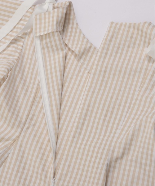 Fit more(フィットモア)の「ショルダーリボンギンガムAライントップス(その他トップス・レディース・ピンク/ベージュ/ブラック・FREE)」の18枚目の写真